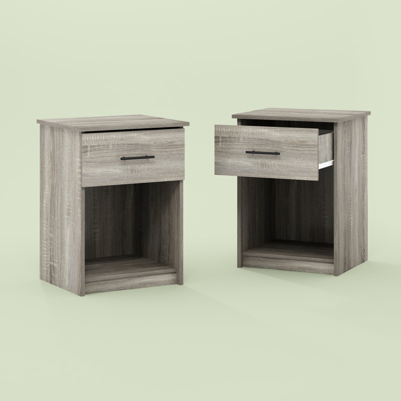 Crescenzo 17.8'' W Nightstand, French Oak Gray, Set of 2
