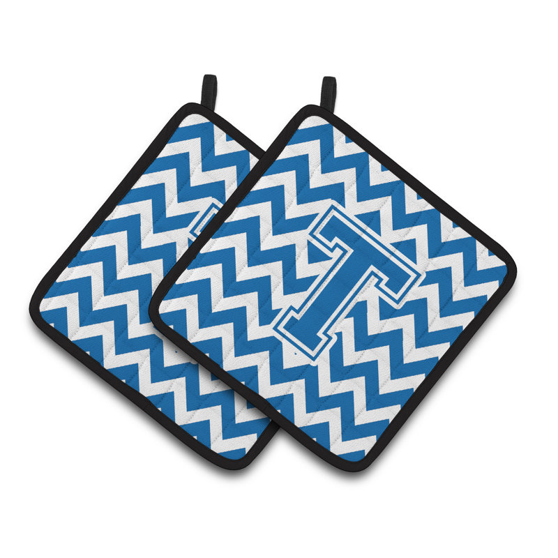 Poignée à chevrons, T, Bleu / blanc