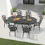 Ensemble repas de patio avec table ovale Suset, coussins blanc cassé inclus-1573647340-1573647313
