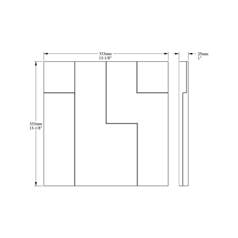 1 in x 1 ft x 1 ft Cubi Style 1 Primed White Polyurethane Decorative 3D Wall Paneling