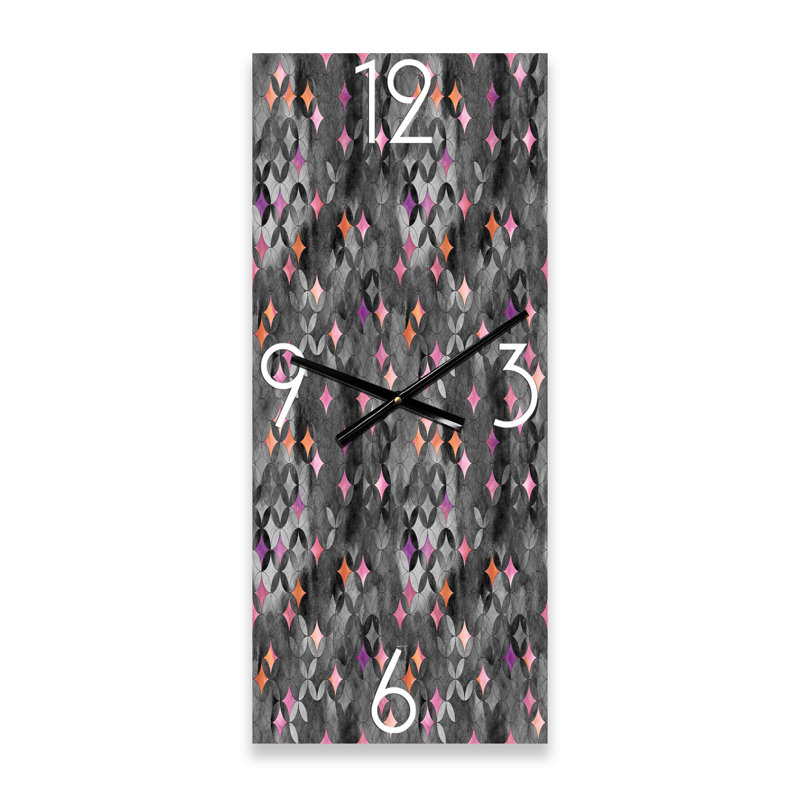 Horloge murale moderne géométrique à cercles entrecroisés avec étoiles roses, Grand