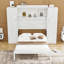 Lit escamotable en bois avec placards et tablette de rangement-1548009508