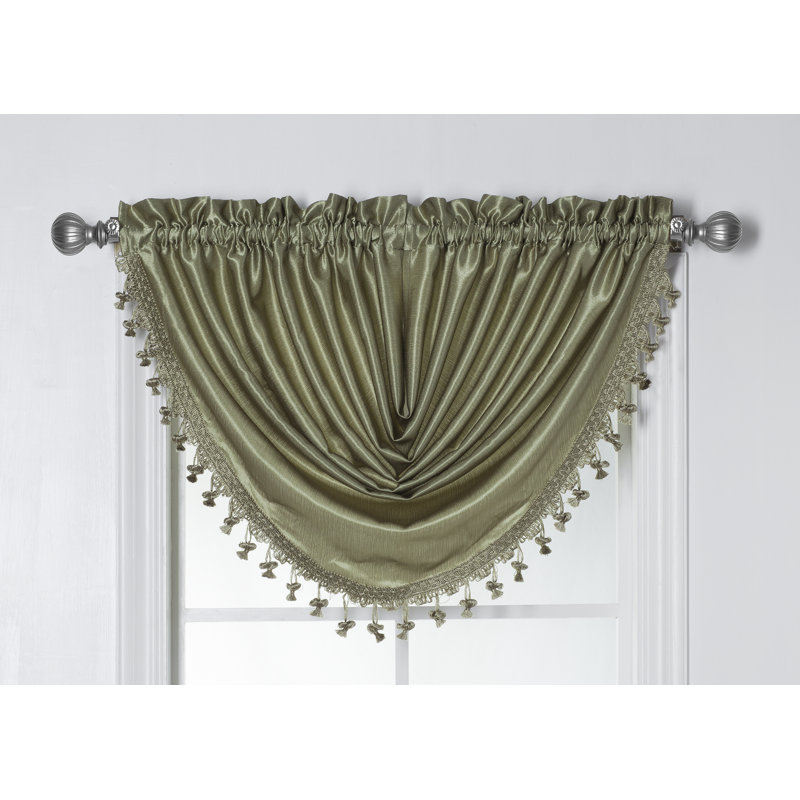 Pointed Window Valance, Sage, 57" W x 37" L