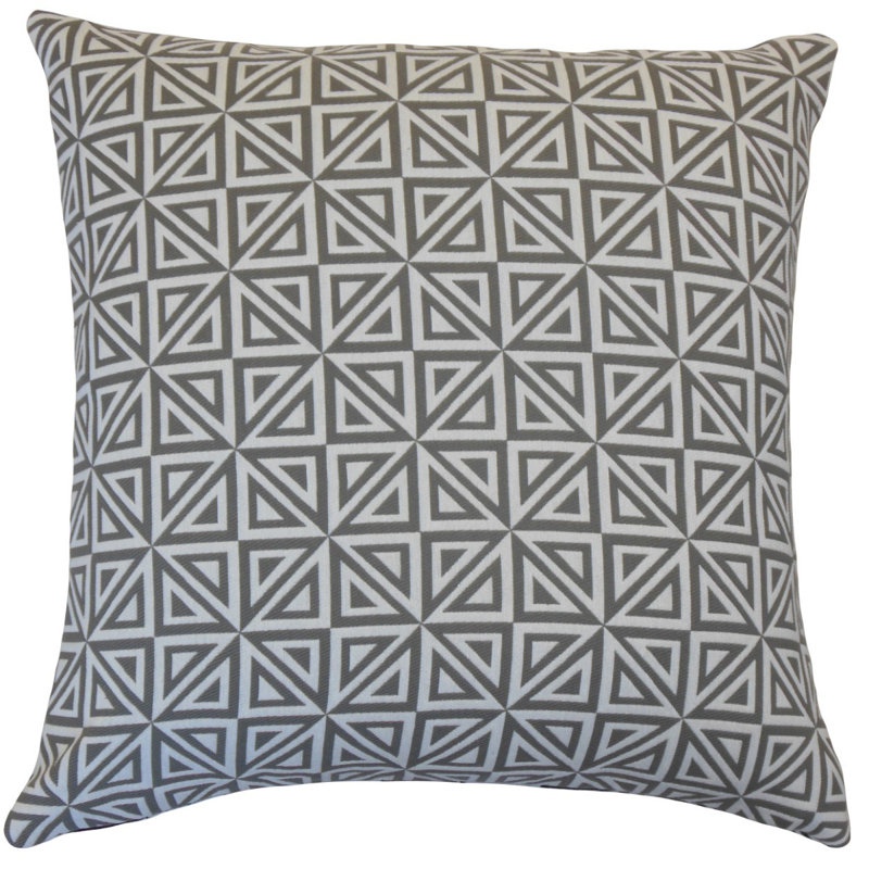 Coussin décoratif géométrique Inaya, Hauteur (26 po) x largeur (26 po), Colombe