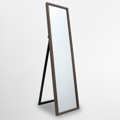 Chartoff Wood Framed Freestanding Full Length Mirror in Brown