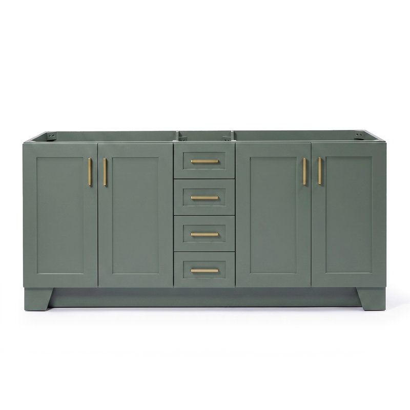72" Double Bathroom Vanity Base Only, Vintage Green