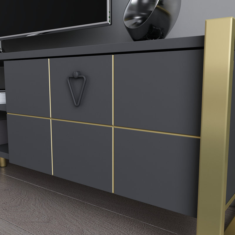 Rotherhithe Entertainment Unit for TVs up to 70", Black/Gold