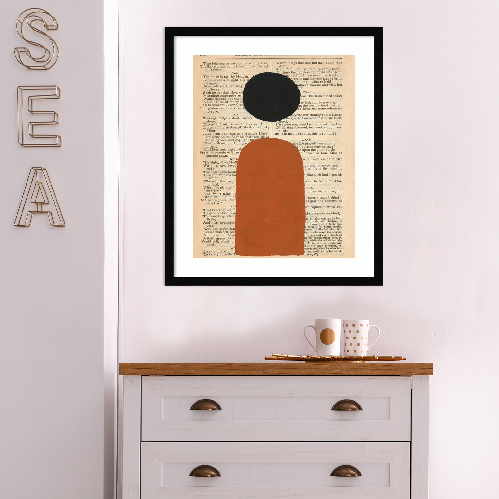 Modern Prose VII Print, 21" W x 25" H, Black