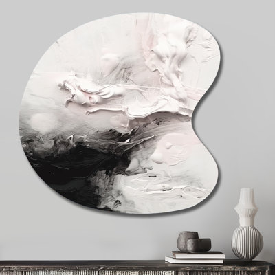 «White Twist Watercolor III», peinture abstraite, impressions métalliques asymétriques, art mural blanc en forme unique