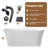 CASAINC 59" Solid Surface Freestanding Soaking Bathtub With Drain