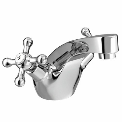 Chrome Basin Mixer Tap Cloakroom Mono Bathroom Sink Tap + Waste + Fixing Kits
