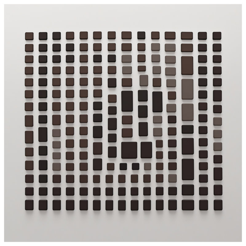 Tapisserie murale brune à motif de grille rectangulaire - Décoration murale rectangulaire, 68in H x80in W with 4 Grommets