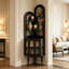 Armoire d'appoint moderne en bois massif noir-1133534394