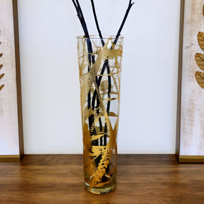 Vase conique en verre doré IRIS