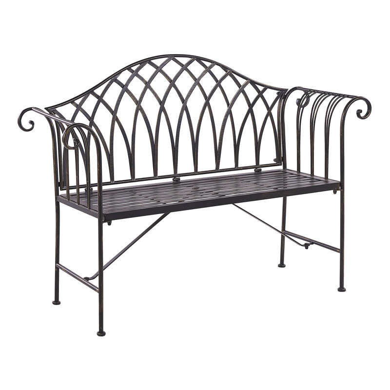 Neal Iron Outdoor Bench, Black