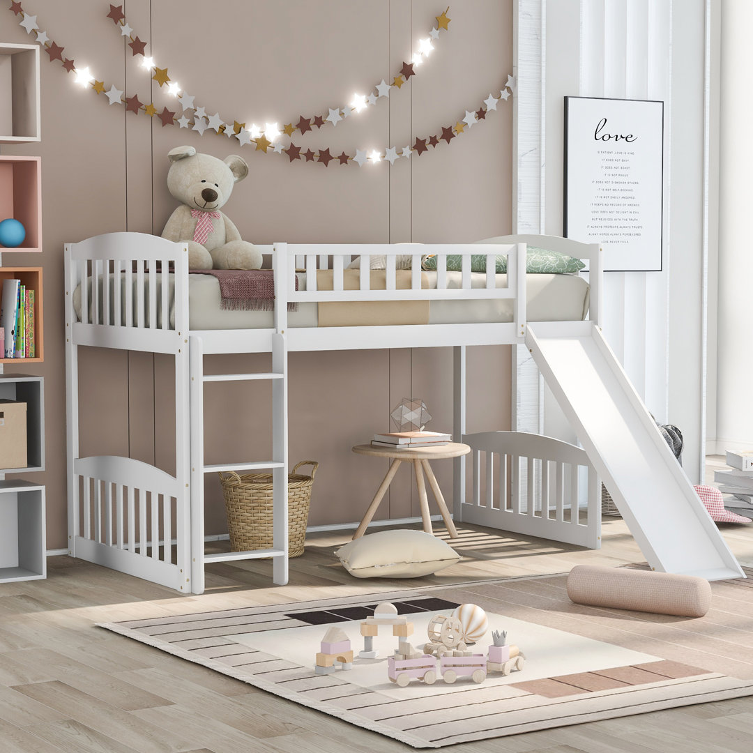 Fabiola Twin Solid Wood Loft Bed with Slide by Viv + Rae Viv + Rae™ Bed Frame 