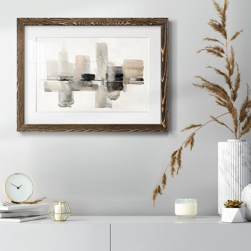 Urban Oasis I Framed On Paper Print, H 28 po x l 42 po x P 1,5 po, Noyer