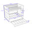 Lit superposé double au-dessus de double avec lit gigogne simple-457591163
