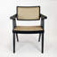 Chaise en teck teinté et rotin naturel-2050270114