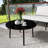 Patio Half - Moon Curved Patio Conservation Set With Coffee Table, Iron Frame Padded Seats And Backrest Cushions-15639040