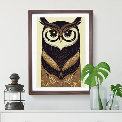 XV1022-794X Art Nouveau Owl No.1 1 Piece Single Picture Frame Wall Art