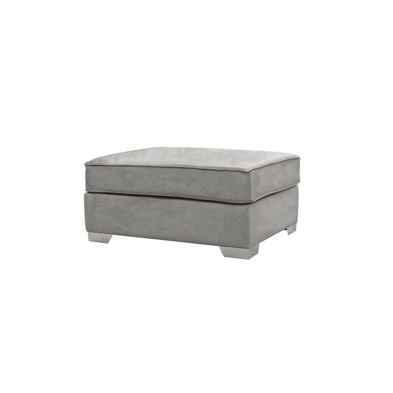 Quade 93 cm W Velvet Rectangle Ottoman, Mink