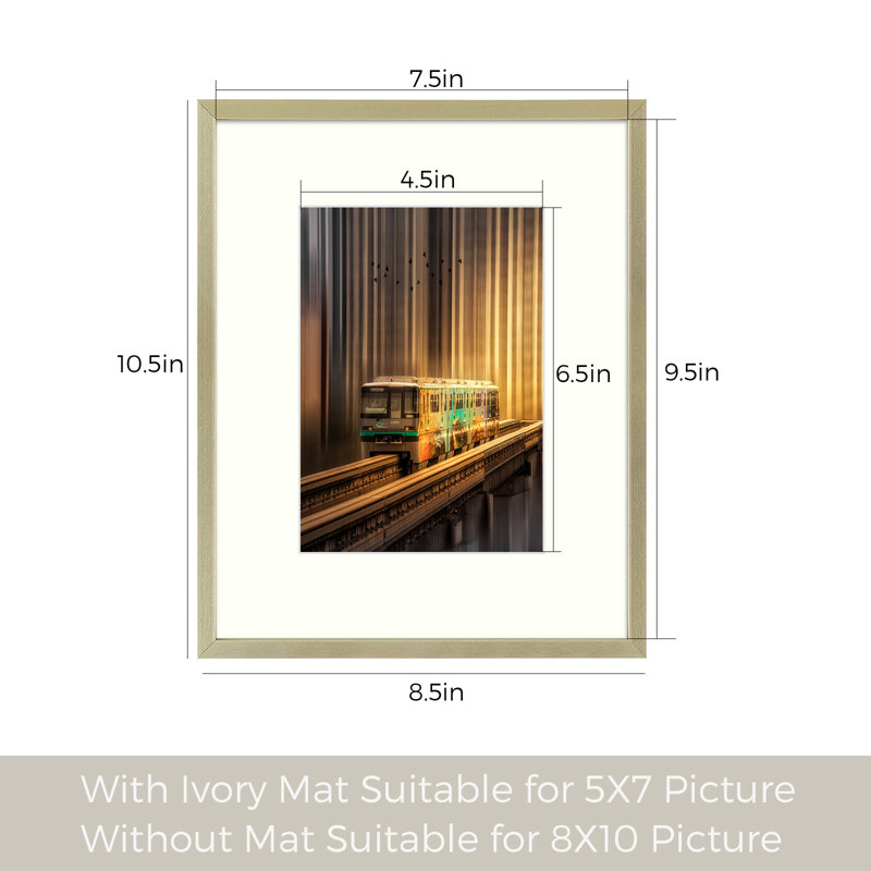 Gold Picture Frame - Set of 2 with Mat