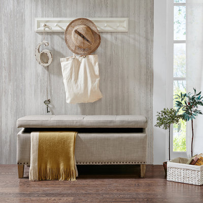 Banc de rangement capitonné à fermeture douce