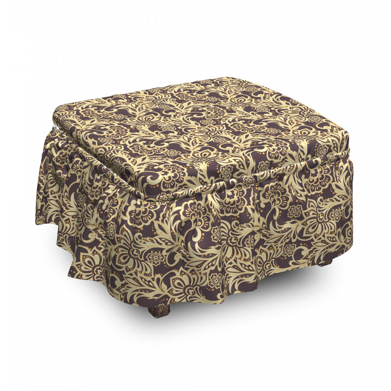 Housse pour repose-pieds traditionnel floral