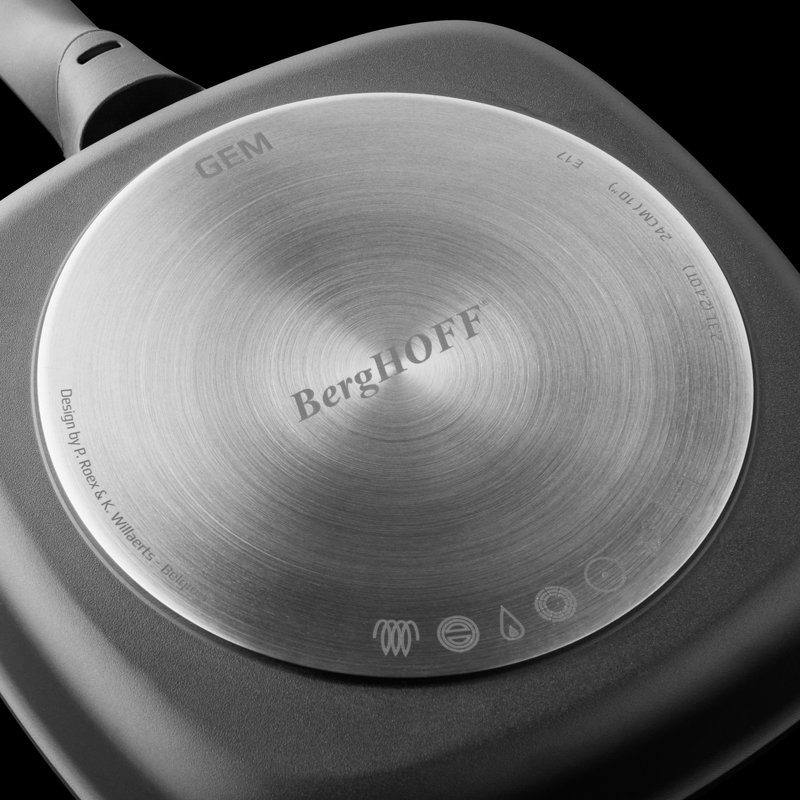 11" Black Non-Stick Cast Aluminum Grill Pan with Detachable Handle