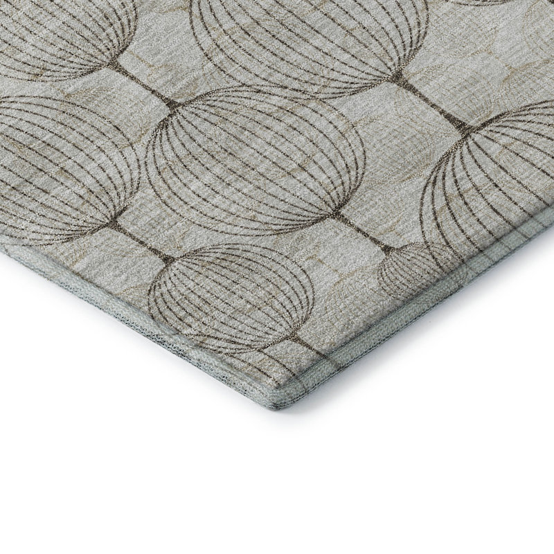 Tapis beige Prisco lavable à la machine de qualité supérieure, Rectangulaire 3 pi x 5 pi