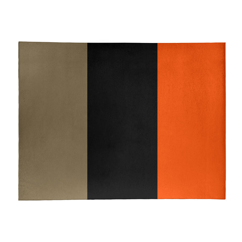 Tapis noir à rayures de hockey national, Rectangle 5 pi x 7 pi
