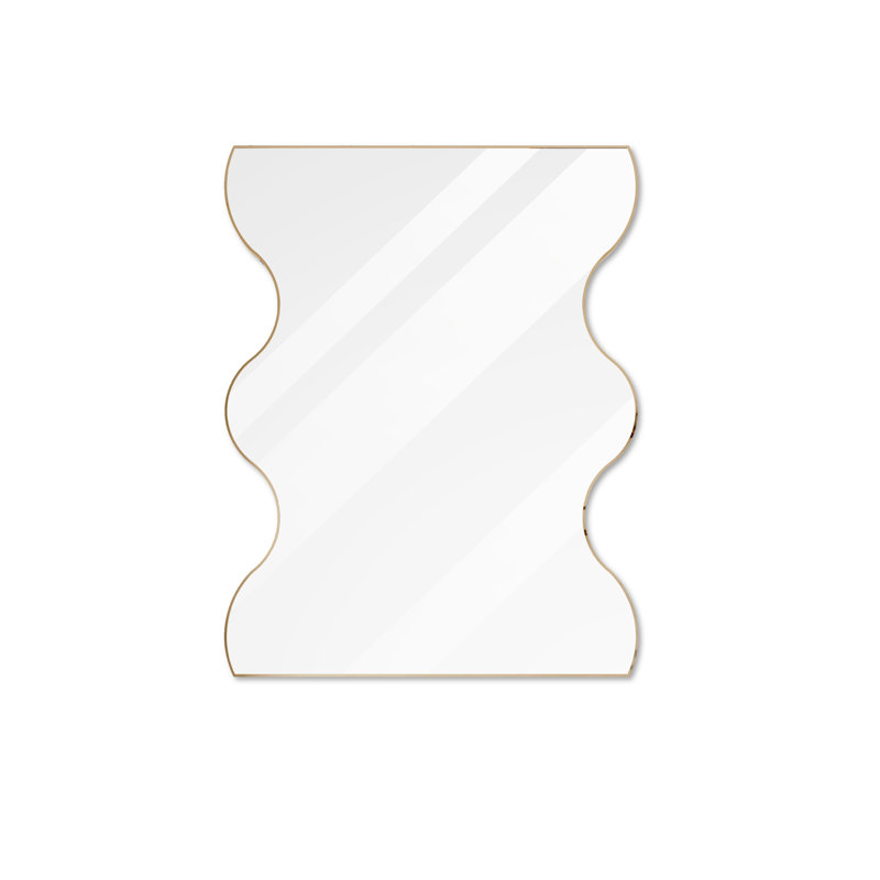 Ahlivia Metal Wavy Mirror, Gold