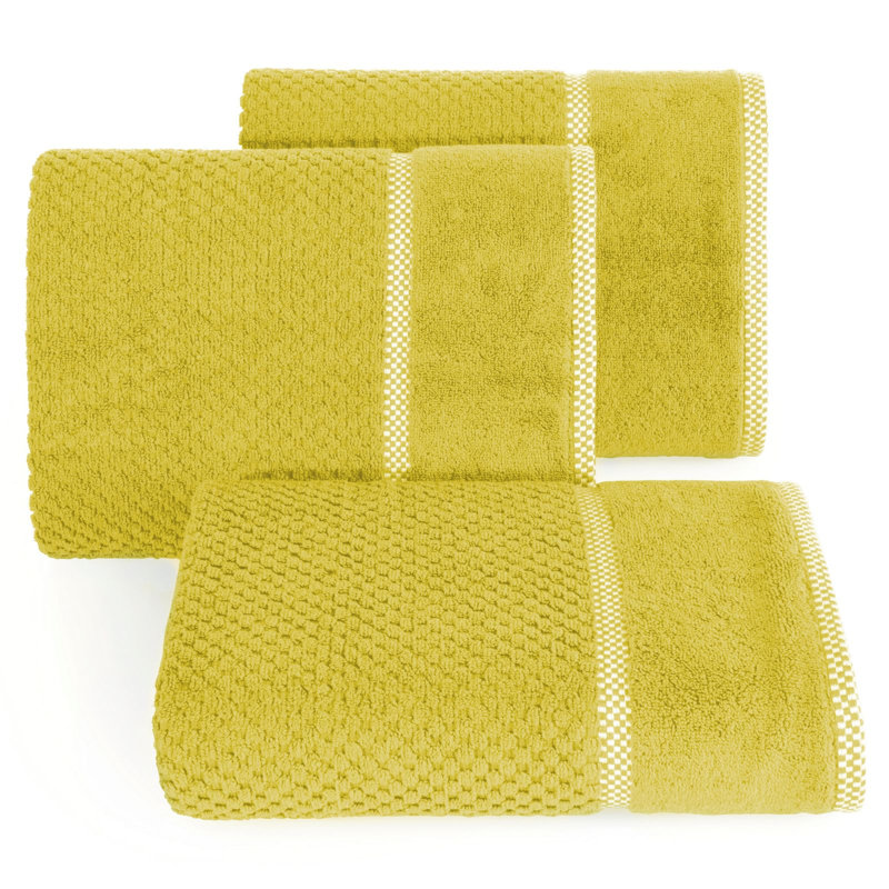 Liebhilde Midweight Jacquard Bath Towel, Mustard