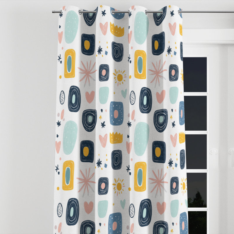 Rideaux de fenêtre Country Farmhouse - Rideau à oeillets Patchwork - 1 panneau, L 52 po x L 120 po, Œillets argentés