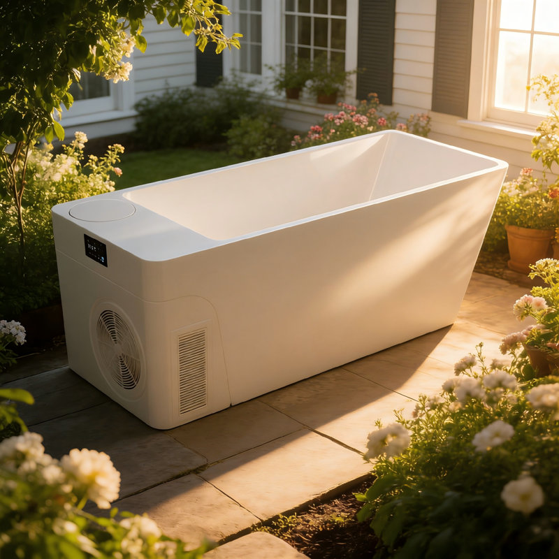 All-in-one 76.77'' Acrylic Cold Plunge Recovery Tub with Integrated Chiller and Digital Cooling Control (76.77''L*31.5''W*28''H)