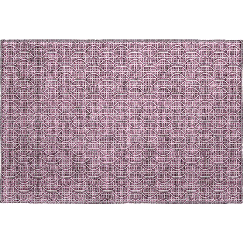 Tapis aubergine de qualité supérieure lavable à la machine Prisco, Rectangle 1 pi 8 po x 2 pi 6 po