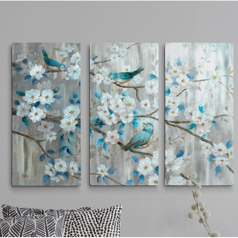 Sarcelle - reproduction d'art sur toile 3 pièces, H 40 po x l 60 po x P 1,5 po