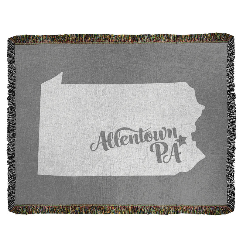 Jeté en coton tissé allentown pennsylvanie, l 50 po x L 60 po, Gris