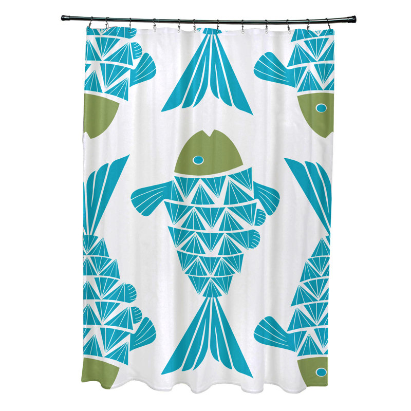 Rideau de douche simple à imprimé animal, Turquoise
