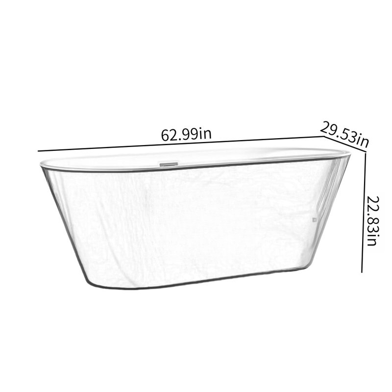 62.99'' x 29.53'' Bathtub, White/Green