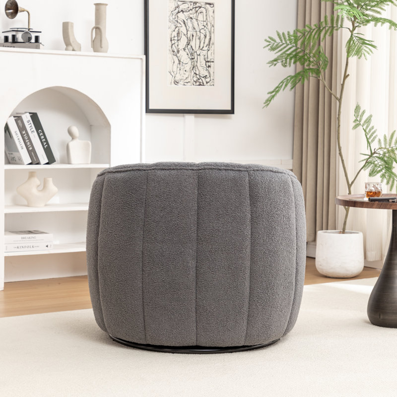 Fauteuil demi-tonneau pivotant, Mélange de polyester gris