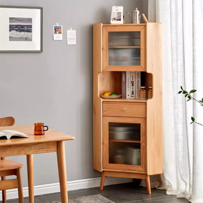 Armoire de coin en bois massif Burlywood