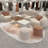 90.55-Inch Cream Cloud Sofa Coffee Table Set