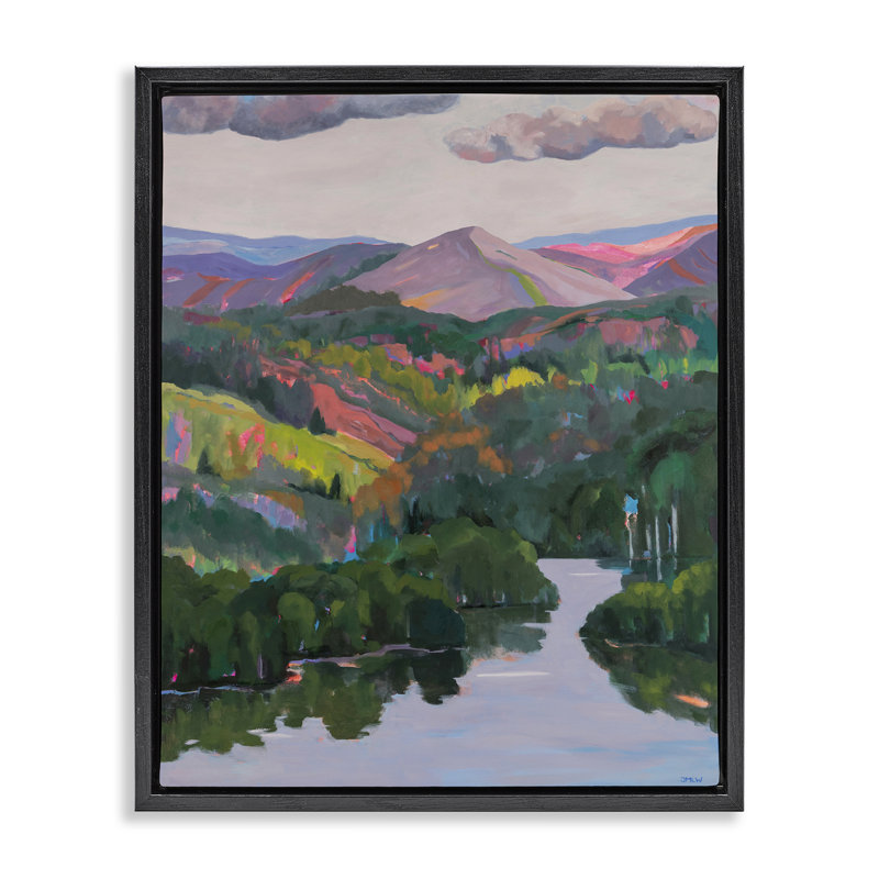 Cadre flottant Park City Mountains, design par Jenny Wantuch, Cadre flottant noir de jais, H 31 po x l 25 po