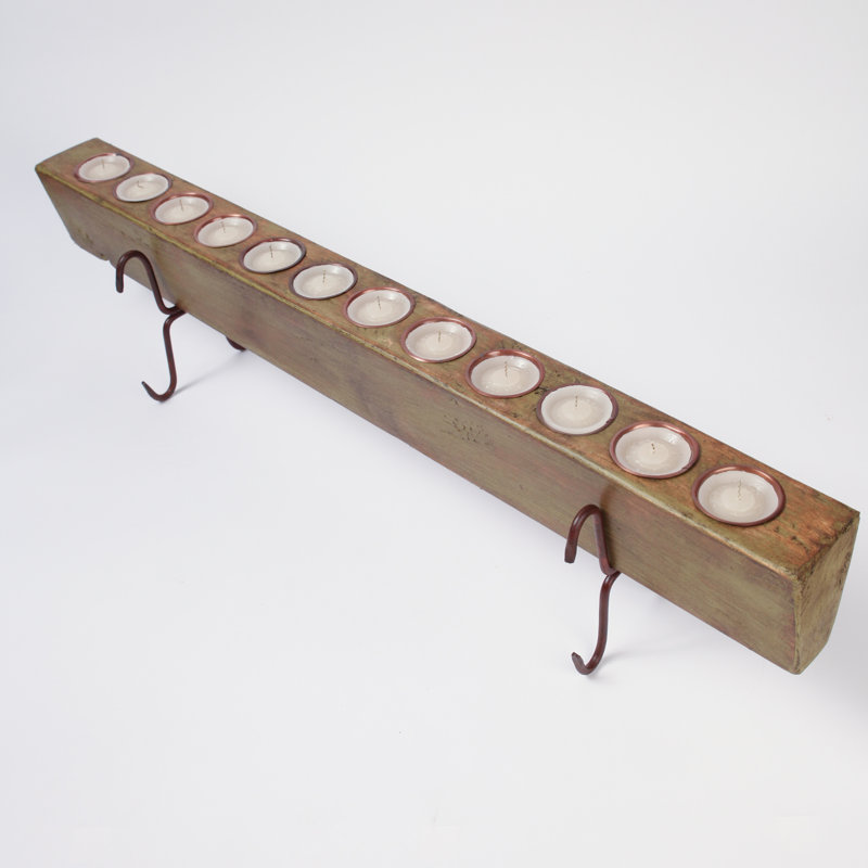 Photophore en bois, Vert