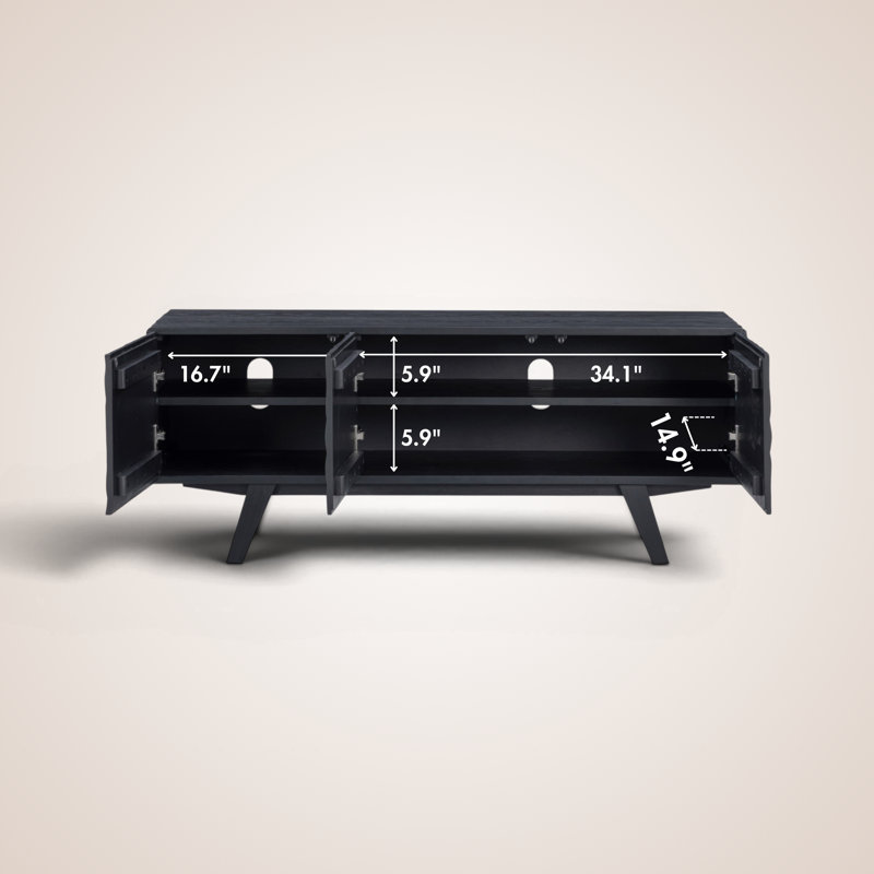  Meuble télé 53 po Sapa, Noir brûlé