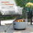 16"H Contemporary Gray Woodburning Firepit with Lid & Wood Poker