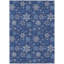 Tapis bleu marine flocon de neige Xhevrie intérieur / extérieur lavable à la machine-1814977327