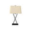 Lighting, h 25 po, lampe de table, port USB inclus, métal noir, abat-jour beige, transitionnel